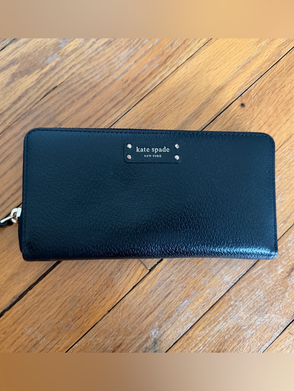 kate spade Black Zip-Around Continental Wallet